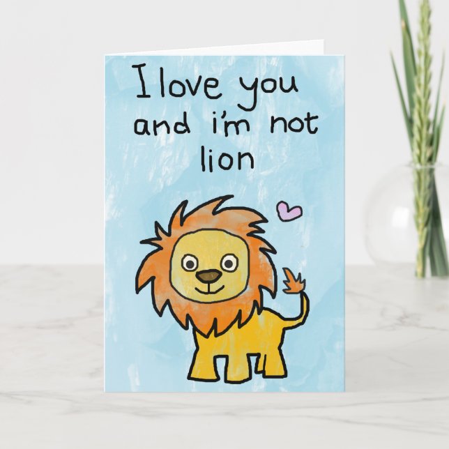 Je t'aime et moi ne suis pas le lion - carte de (Devant)