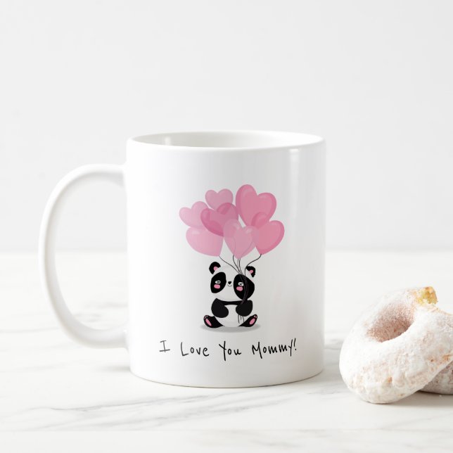 Je t'aime Fête des mères de maman | Café Mug (Avec donut)