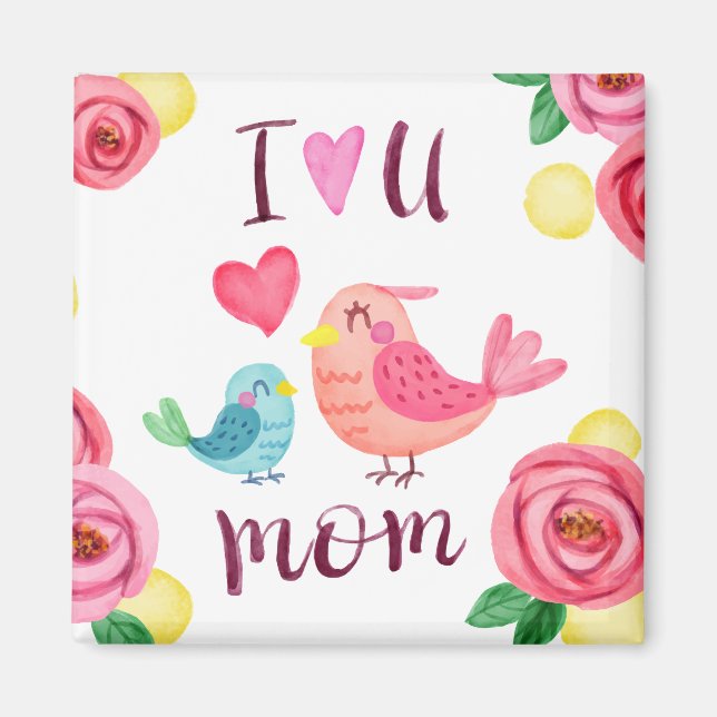 Je t'aime Fête des mères de maman | Magnet (Devant)