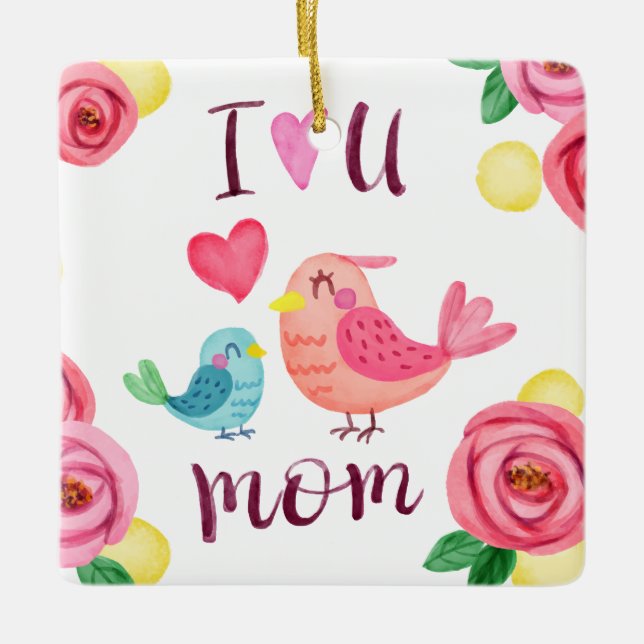 Je t'aime Fête des mères de maman | Ornement (Devant)