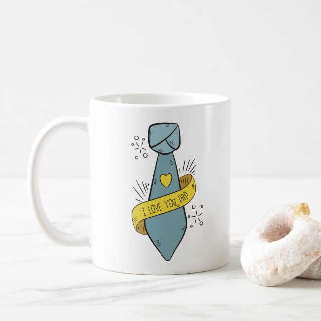 Je t'aime Fête des pères papa | Café Mug (Avec donut)