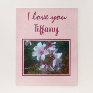 Je t'aime fleurs blanches puzzle