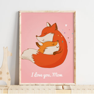 Je t'aime Fox Wall Print   Impression murale Fox