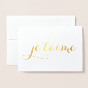 je t'aime gold foil card