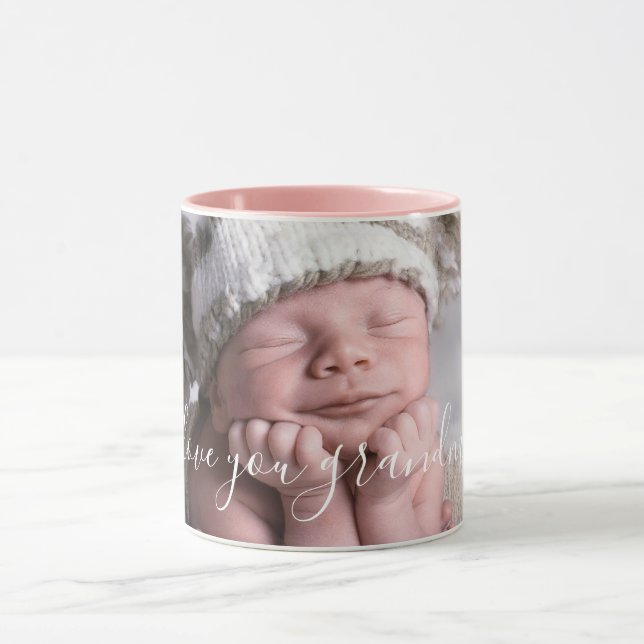 Je t'aime grand-mère Modèle photo personnalisé Mug (Centre)