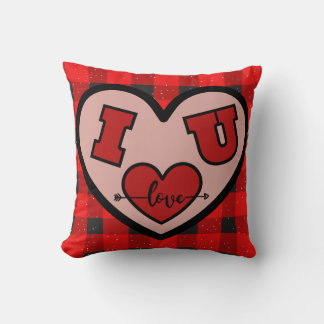 Je t'aime (I <3 U) Coussin rouge et noir