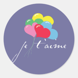 Je' taime (I love you) Classic Round Sticker