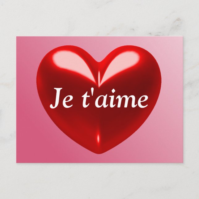 JE T'AIME - I LOVE YOU (French) Holiday Postcard (Front)