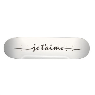 je t'aime - I love you in French - black Skateboard