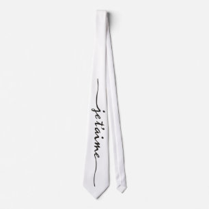 je t'aime - I love you in French - black Tie