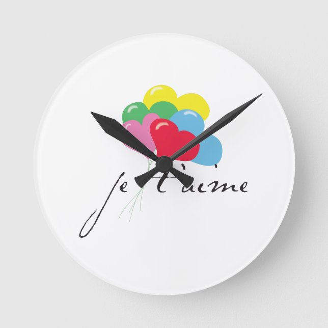 Je' taime (I love you) Round Clock (Front)