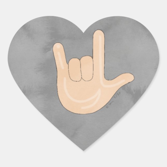 Je t'aime (ILY) Sticker ASL (Devant)