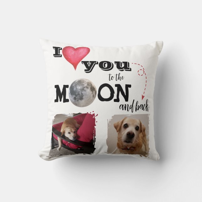 Je t'aime jusqu'à la lune Coussin jetable (Recto)