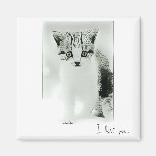 Je t'aime Kitten Magnet