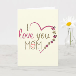 Je t'aime Maman Carte Coeur Bonne fête des mères