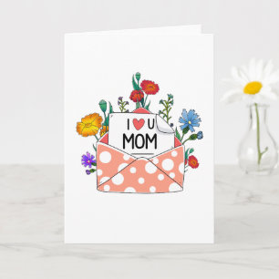 Je t'aime Maman Joyeuse carte de fête des mères
