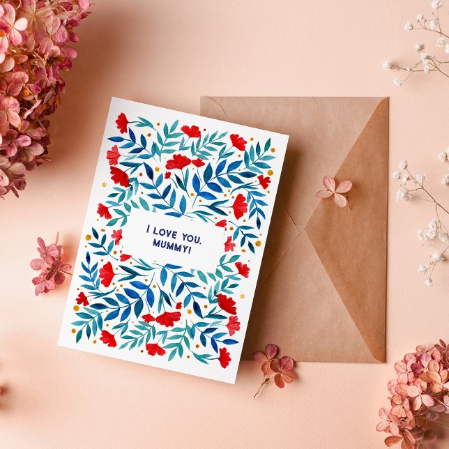 Je t'aime maman Magical Garden Carte de fête des m (Créateur téléchargé)