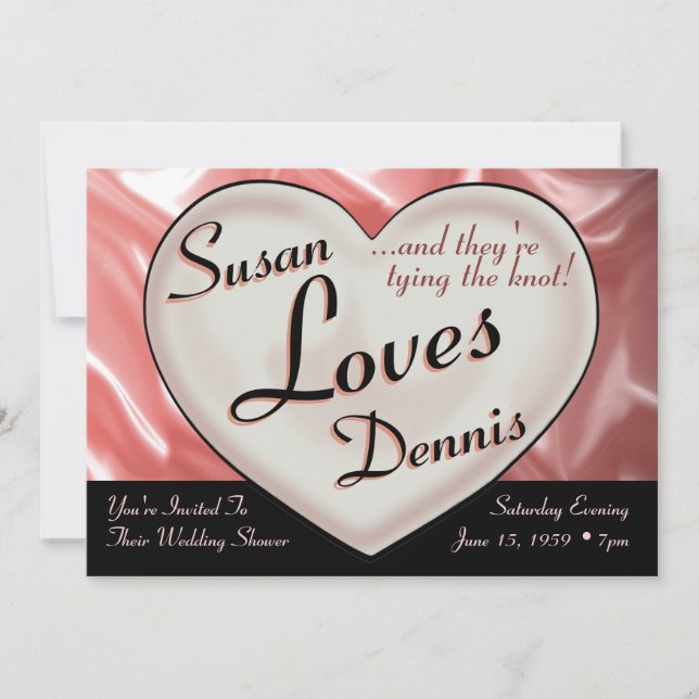 Je t'aime Mariage Fiançailles douche Invitations (Devant)