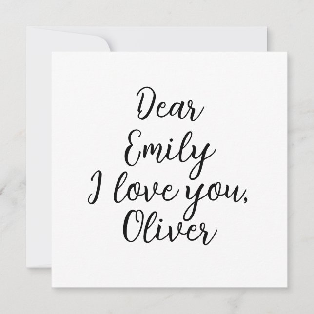 Je t'aime Modèle de texte (Devant)