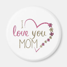 JE T'AIME MOM FLEURS MAGNETS