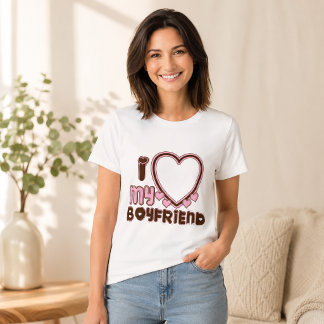 Je T'aime Mon Petit Ami T-shirt Brun Rose