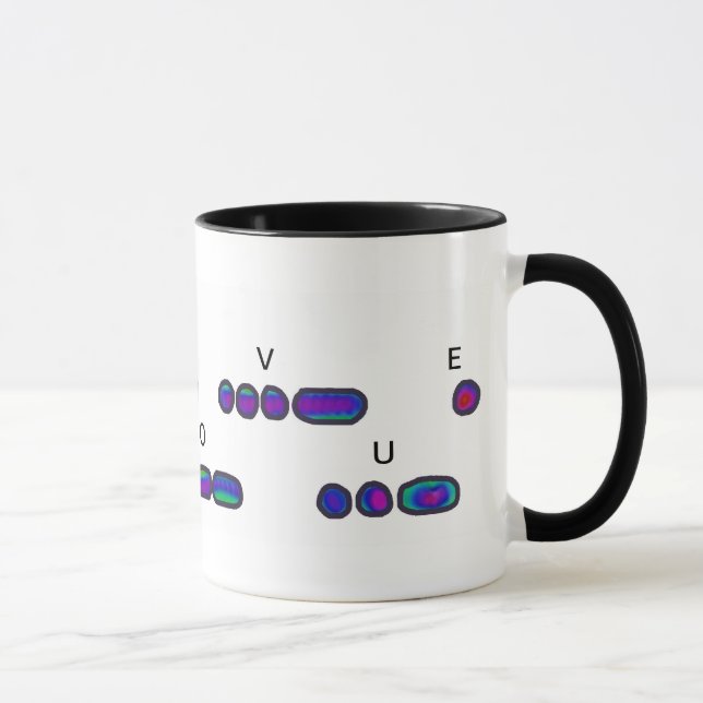 JE T'AIME Morse Code Psychedelic Mug (Droite)