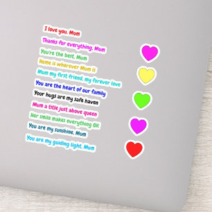 Je T'Aime Mum Stickers (Message Cadeau)