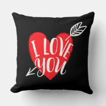 Je T'Aime Oreiller Du Coeur Rouge