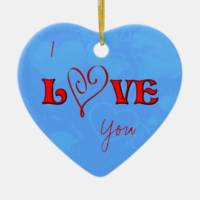 Je t'aime ornement de coeurs (Devant)
