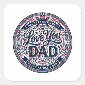 Je t'aime Papa Autocollant Vintage Fête des Pères