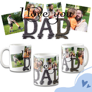 Je t'aime papa, mug collage de photos