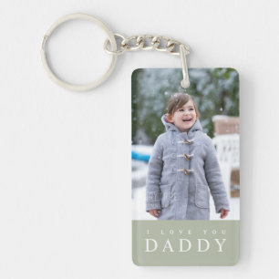 Je t'aime Papa Vert Sage Moderne 2 Photo