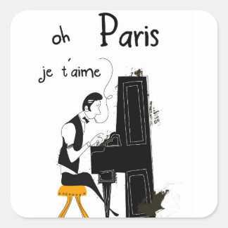 je t'aime Paris Square Sticker