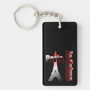 Je t'aime Paris with the Eiffel tower Keychain