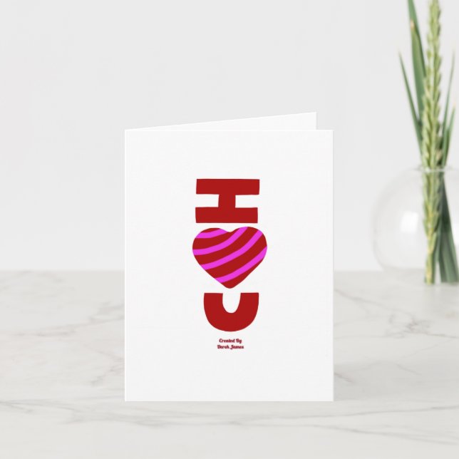 Je T'Aime Petite Carte Verticale De Voeux (Devant)