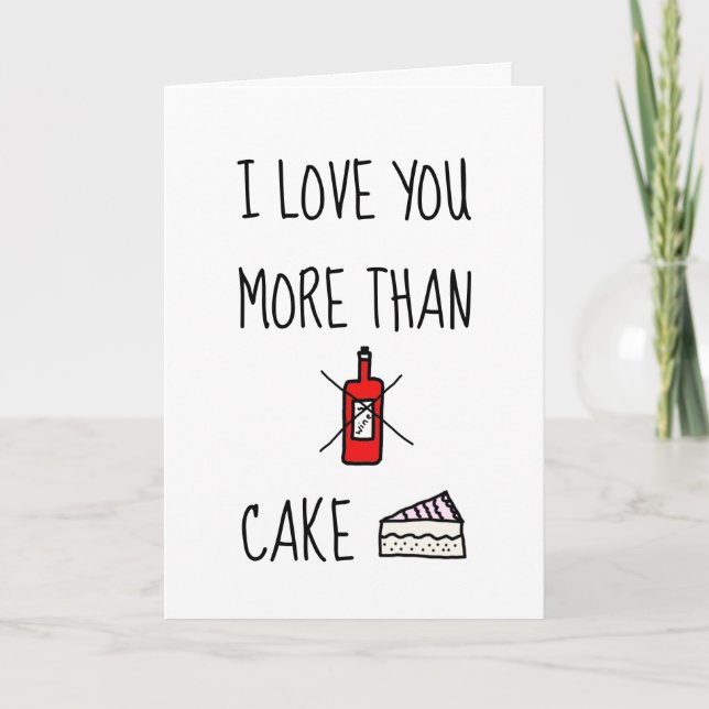 JE T'AIME PLUS QUE,  Carte drôle de la Saint-Valen (Devant)