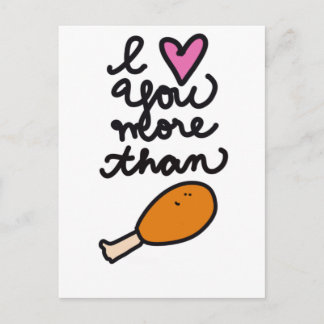Je t'aime plus que la carte postale de poulet.