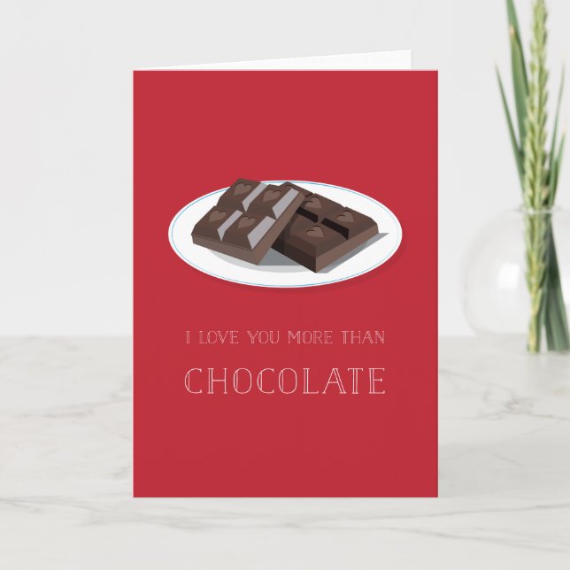 Je T'Aime Plus Que La Carte Valentine Au Chocolat (Devant)