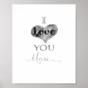 Je t'aime plus typographie de cœur sur tableau noi
