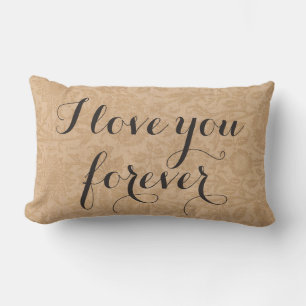Je t'aime Pour toujours Coussin sur les fleurs