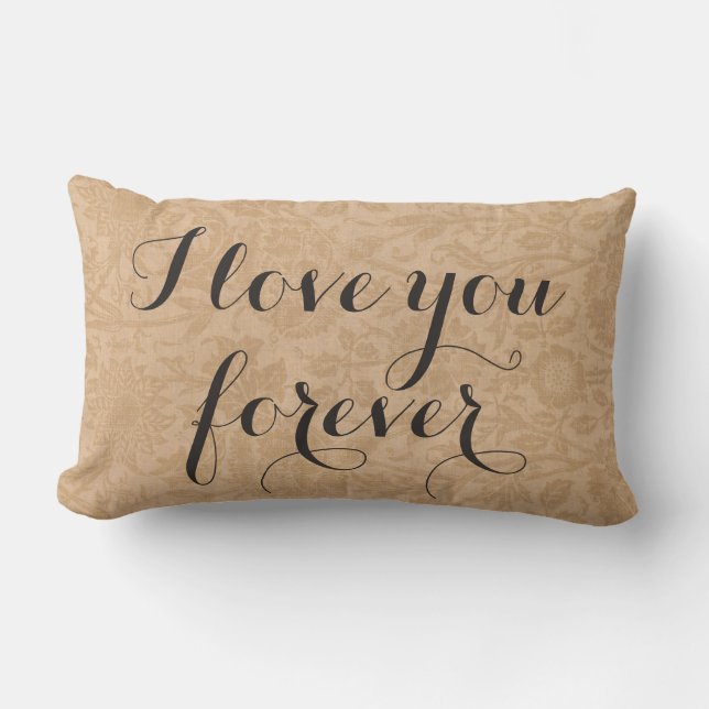 Je t'aime Pour toujours Coussin sur les fleurs (Recto)