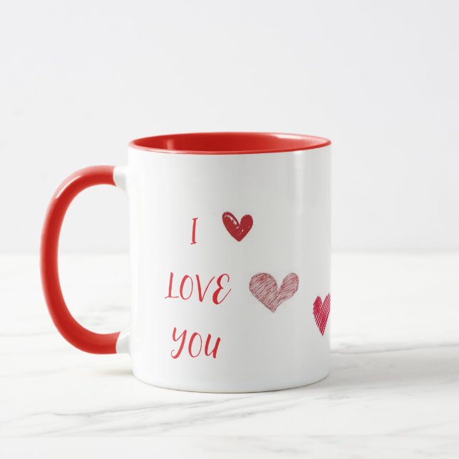 JE T'AIME ROUGE MUG (Gauche)