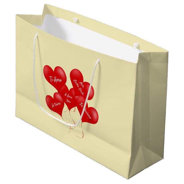 Je t'aime sac cadeau (Devant Angle)