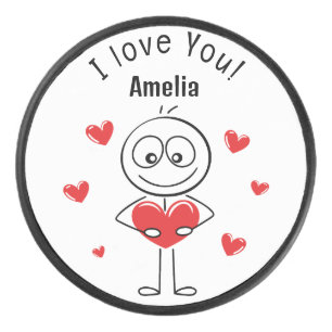 Je t'aime Stick Figure Cœurs Mignons