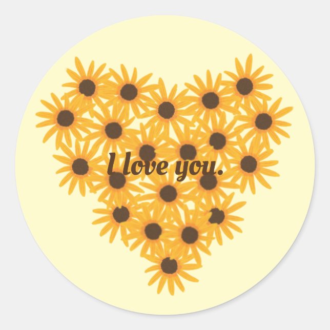 Je t'aime, Stickers Coeur Tournesol (Devant)