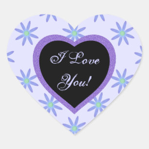 Je T'Aime : Stickers Maisson Et Coeur Violet
