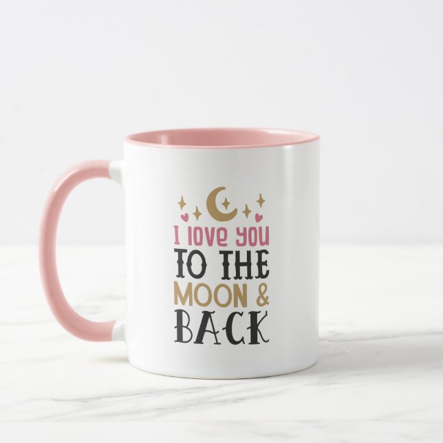 Je t'aime sur la Lune et la Mug de dos (Gauche)