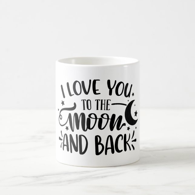 Je t'aime sur la lune et la tasse arrière (Centre)