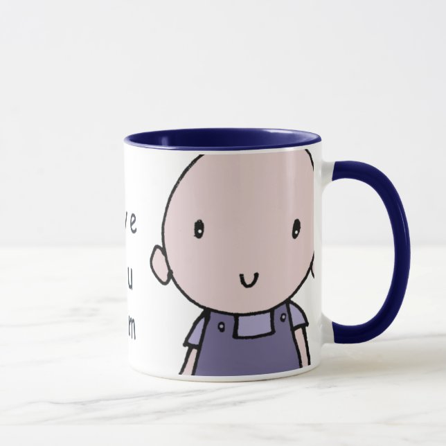 Je t'aime tasse de garçon de maman (Droite)