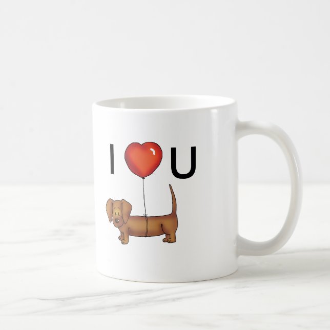 JE T'AIME - TASSE mignonne de teckel (Droite)